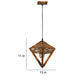 Enredar Brown Wood Hanging Lights - E27 holder - without Bulb - JS-5372-1LP