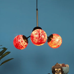 Tresrojo Black and Gold Iron Hanging Lights - E27 holder - without Bulb - JS-5382-3LP-RED