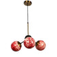 Tresrojo Black and Gold Iron Hanging Lights - E27 holder - without Bulb - JS-5382-3LP-RED