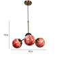 Tresrojo Black and Gold Iron Hanging Lights - E27 holder - without Bulb - JS-5382-3LP-RED