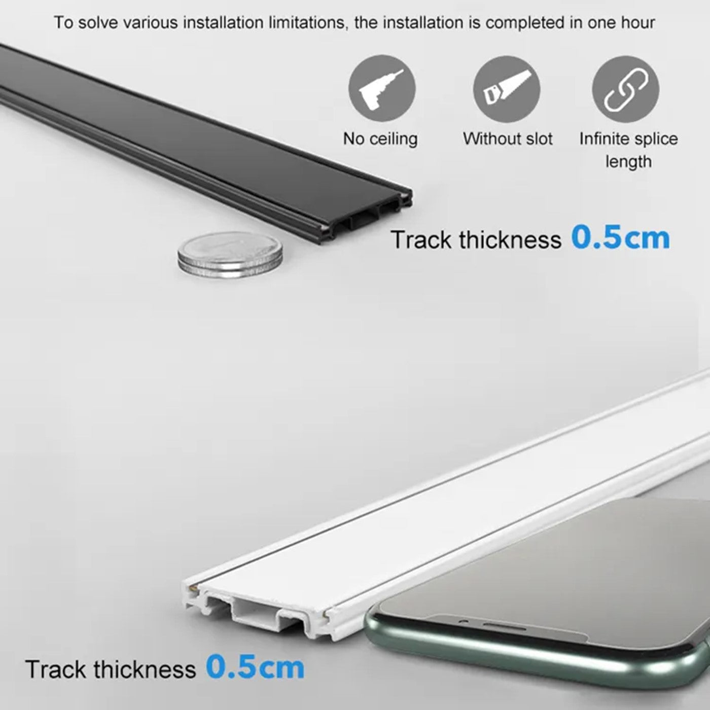 JS-AKS Ultra-Slim Magnetic Track Channel