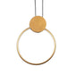 Gold Aluminium Hanging Light - Inbuilt LED - JS-RING-1LP-LE