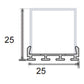 JSAS-2525 3D Surface Alluminium Profile For Strips