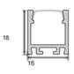 JSAS-Basic LP 01-06 Surface Alluminium Profile For Strips