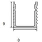 JSAS-Eco-08x09 Sm Surface Alluminium Profile For Strips