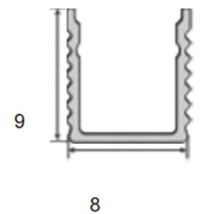 JSAS-Eco-08x09 Sm Surface Alluminium Profile For Strips