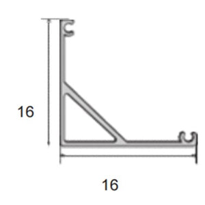 JSAS-Eco-16x16 Corner Alluminium Profile For Strips