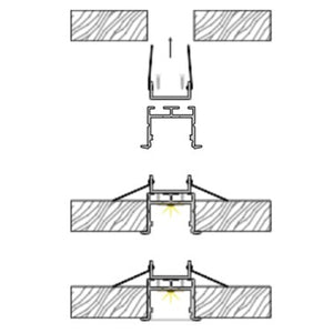 JSAS-Eco 2520 Trim Recessed Alluminium Profile For Strips