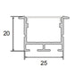 JSAS-Eco 2520 Trim Recessed Alluminium Profile For Strips