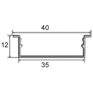 JSAS-Eco-35x12 Trim Recessed Alluminium Profile For Strips