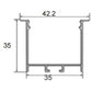 JSAS-Eco-35x35 Trim Recessed Alluminium Profile For Strips