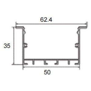 JSAS-Eco-50x35 Trim Recessed Alluminium Profile For Strips