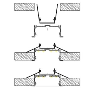 JSAS-Eco 7535 Trim Recessed Alluminium Profile For Strips