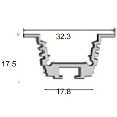 JSAS-Lens S3425 ProﬁLe Recessed Wall Wash Alluminium Profile For Strips