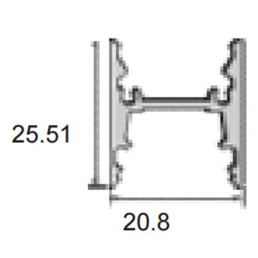 JSAS-Lens S2125 ProﬁLe Surface Wall Wash Alluminium Profile For Strips