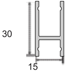 JSAS-Linea 1530 Surface Alluminium Profile For Strips