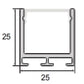 JSAS-Linea 2525 Surface Alluminium Profile For Strips