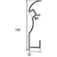 JSAS-LP 07-04 Skirting Floor Wash Skirting Alluminium Profile For Strips