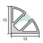 JSAS-Mfs-1313 Shelf Corner Alluminium Profile For Strips