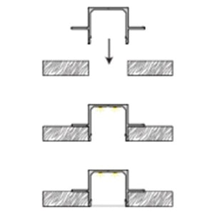 JSAS-Pop Wings 3535 Recessed Trimless Alluminium Profile For Strips