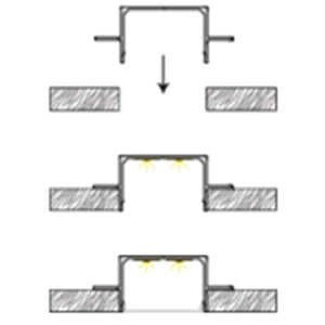 JSAS-Pop Wings 5035 Recessed Trimless Alluminium Profile For Strips