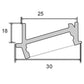 JSAS-Retail Recessed 01 Shelf Light Alluminium Profile For Strips