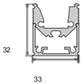 JSAS-Wall Washer Asymmetric S2530 Surface Wall Wash Alluminium Profile For Strips