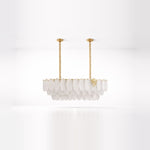 Eliante Tiered Rectangular Chandelier – Gold, Metal
