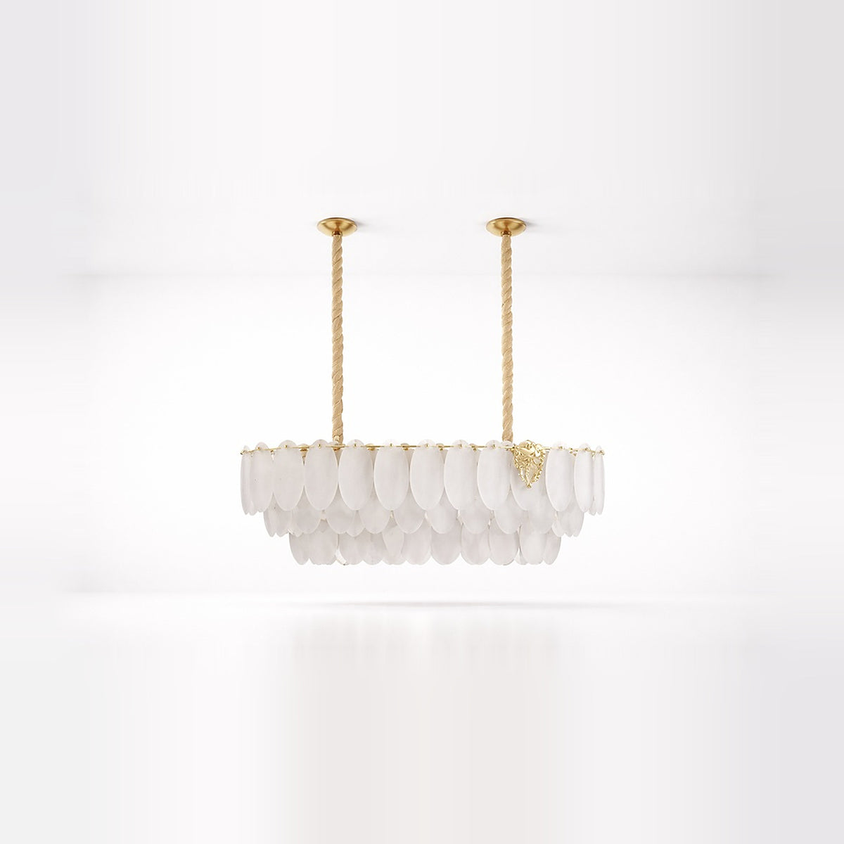 Eliante Tiered Rectangular Chandelier – Gold, Metal