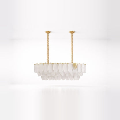 Eliante Tiered Rectangular Chandelier – Gold, Metal