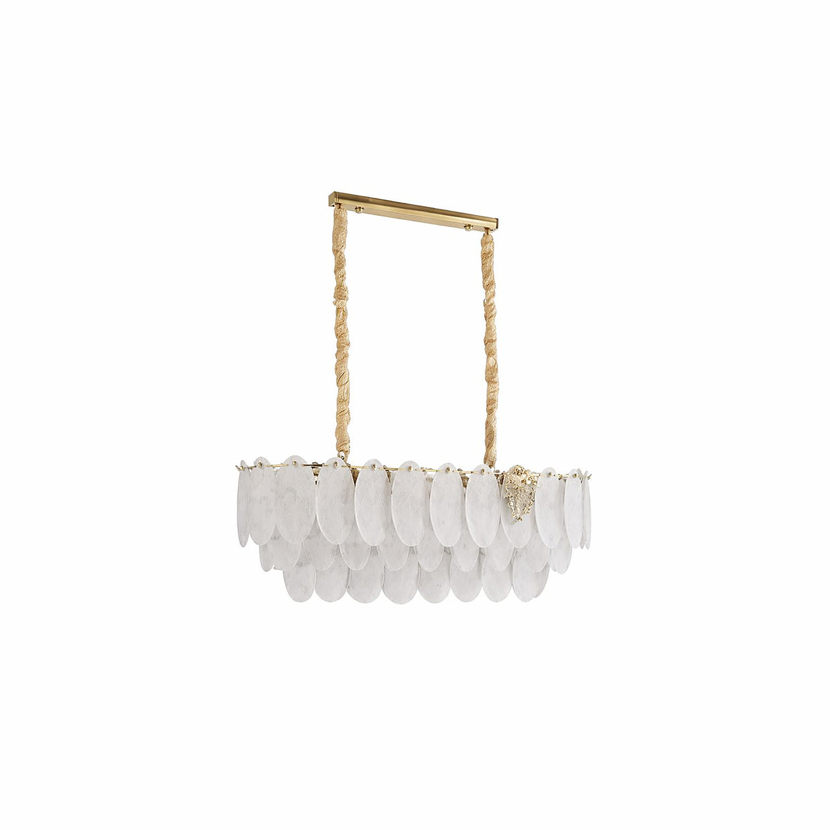 Eliante Tiered Rectangular Chandelier – Gold, Metal