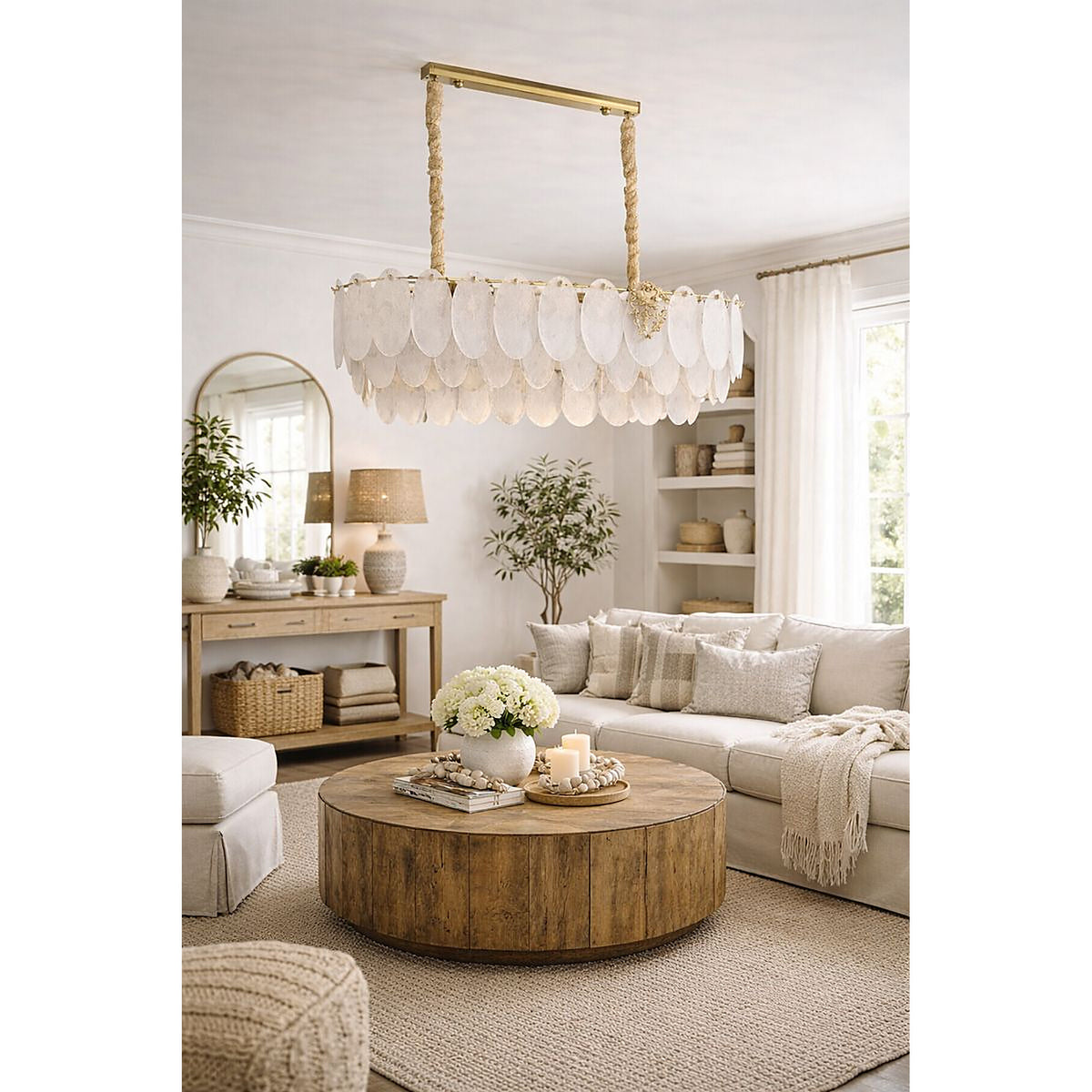 Eliante Tiered Rectangular Chandelier – Gold, Metal