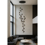 Eliante Cluster Double Height Chandelier – Gun Black, Metal