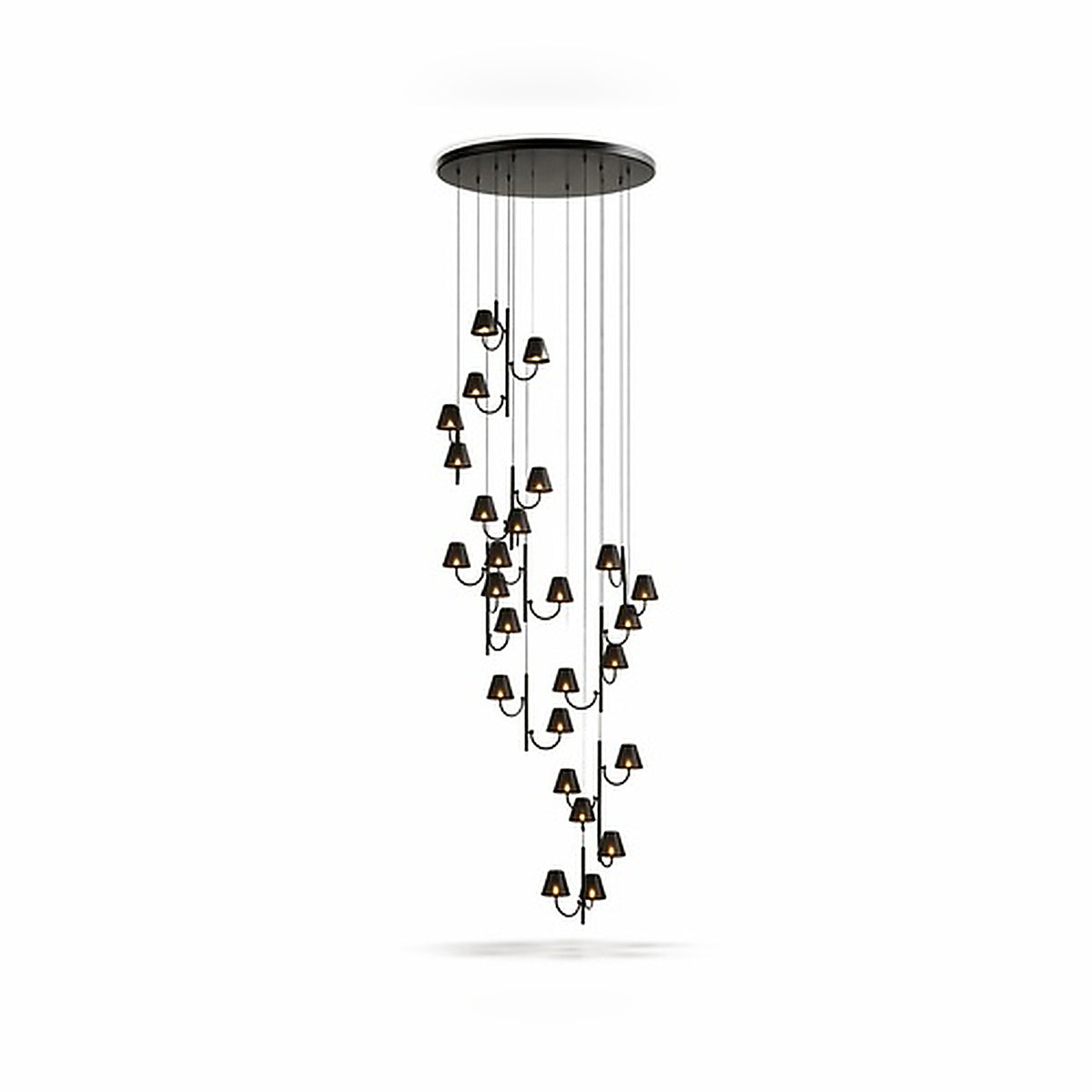 Eliante Cluster Double Height Chandelier – Gun Black, Metal