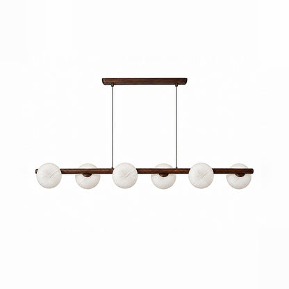 Eliante Linear Ceramic Chandelier – Walnut, Metal