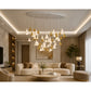 Eliante Cluster Ceramic Chandelier – White, Gold, Ceramic, Metal