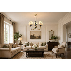 Eliante Bell Classic Chandelier – Walnut & Brass, Wood + Metal