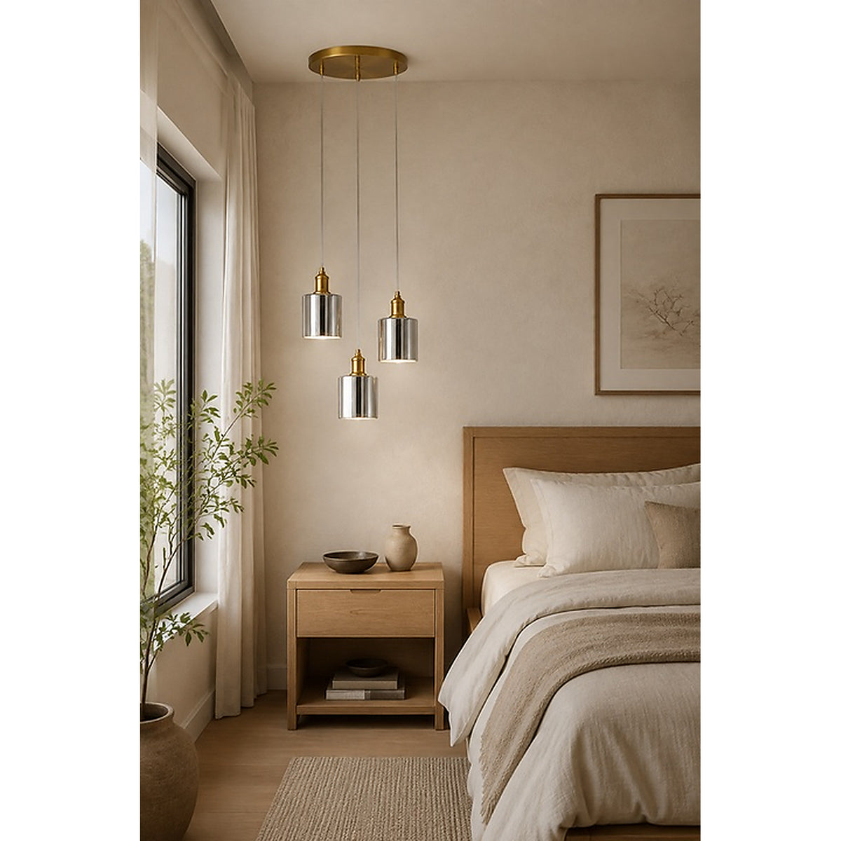 Eliante 3 Lights Cluster Pendant Light – Gold, Metal
