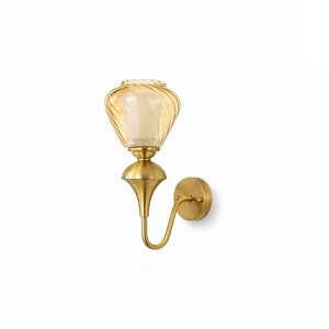 Eliante Bell 1 Light Glass Wall Light – Gold, Amber Glass, Metal