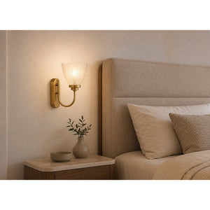 Eliante Bell 1 Light 130 x 190 x 220 mm Glass Wall Light – Gold