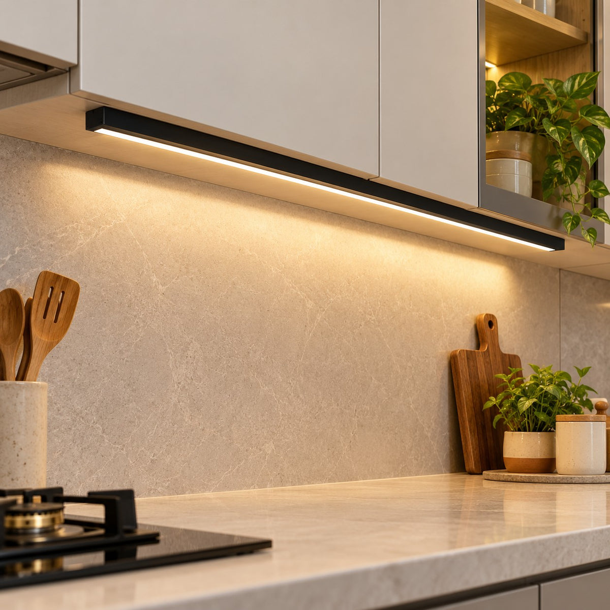Aluminium Linear Profiles And Matching Accessories - 17mm Surface Profile 12mm Depth / Black