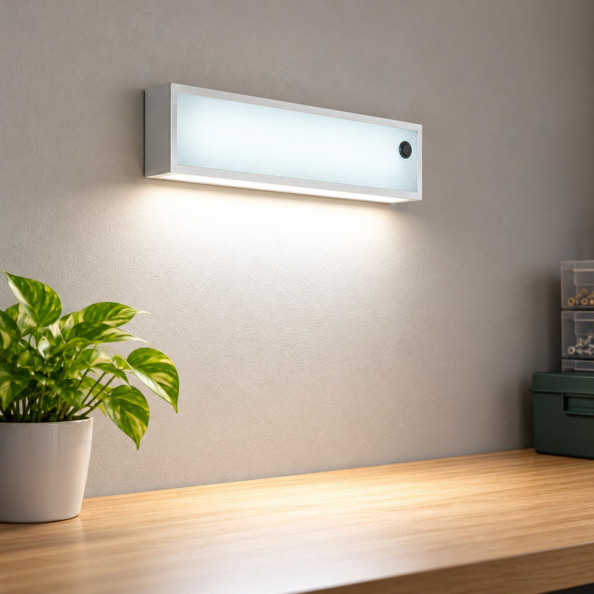 Fluorescent Surface And Suspended Tube Fixtures - Shelf Boxlite 1x8W