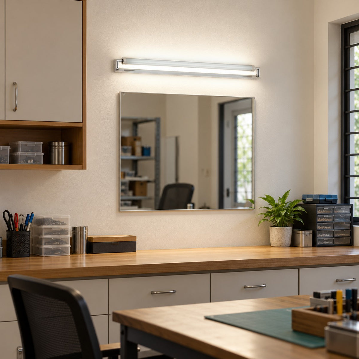 Fluorescent Surface And Suspended Tube Fixtures - T - 4 20W Glassline Mirror Light