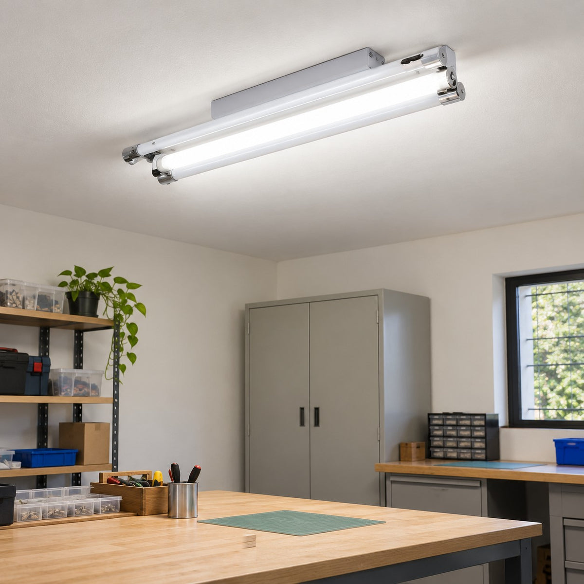 Fluorescent Surface And Suspended Tube Fixtures - 2x14W T5 Duet Ceiling Fixture