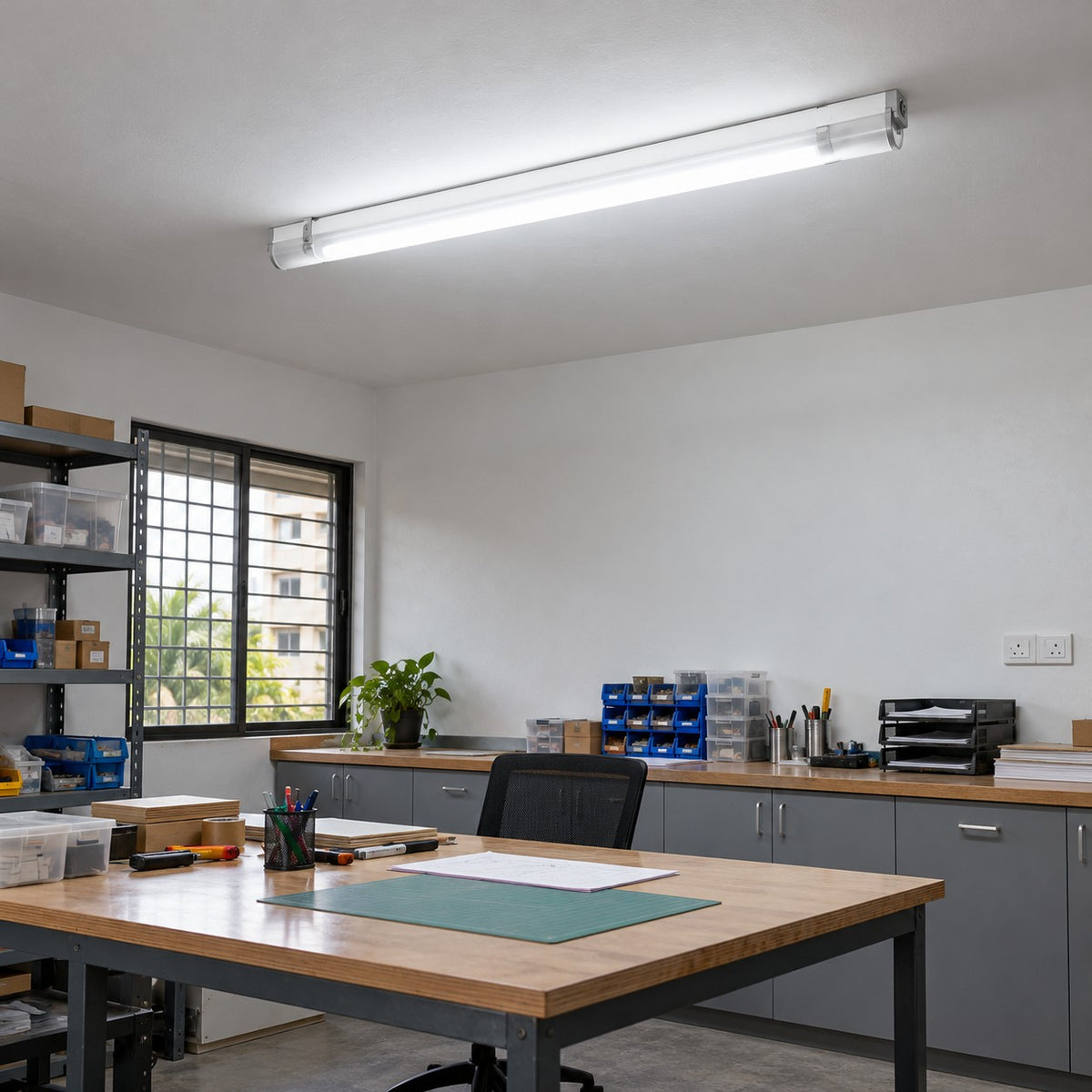 Fluorescent Surface And Suspended Tube Fixtures - 1x36W PLL Flat Light With Tube