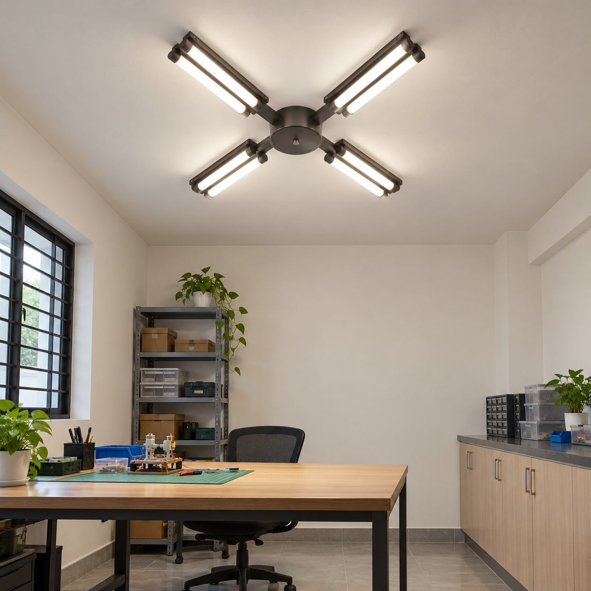 Fluorescent Surface And Suspended Tube Fixtures - 4x36W PLL Samurai 4 Way With Tubes