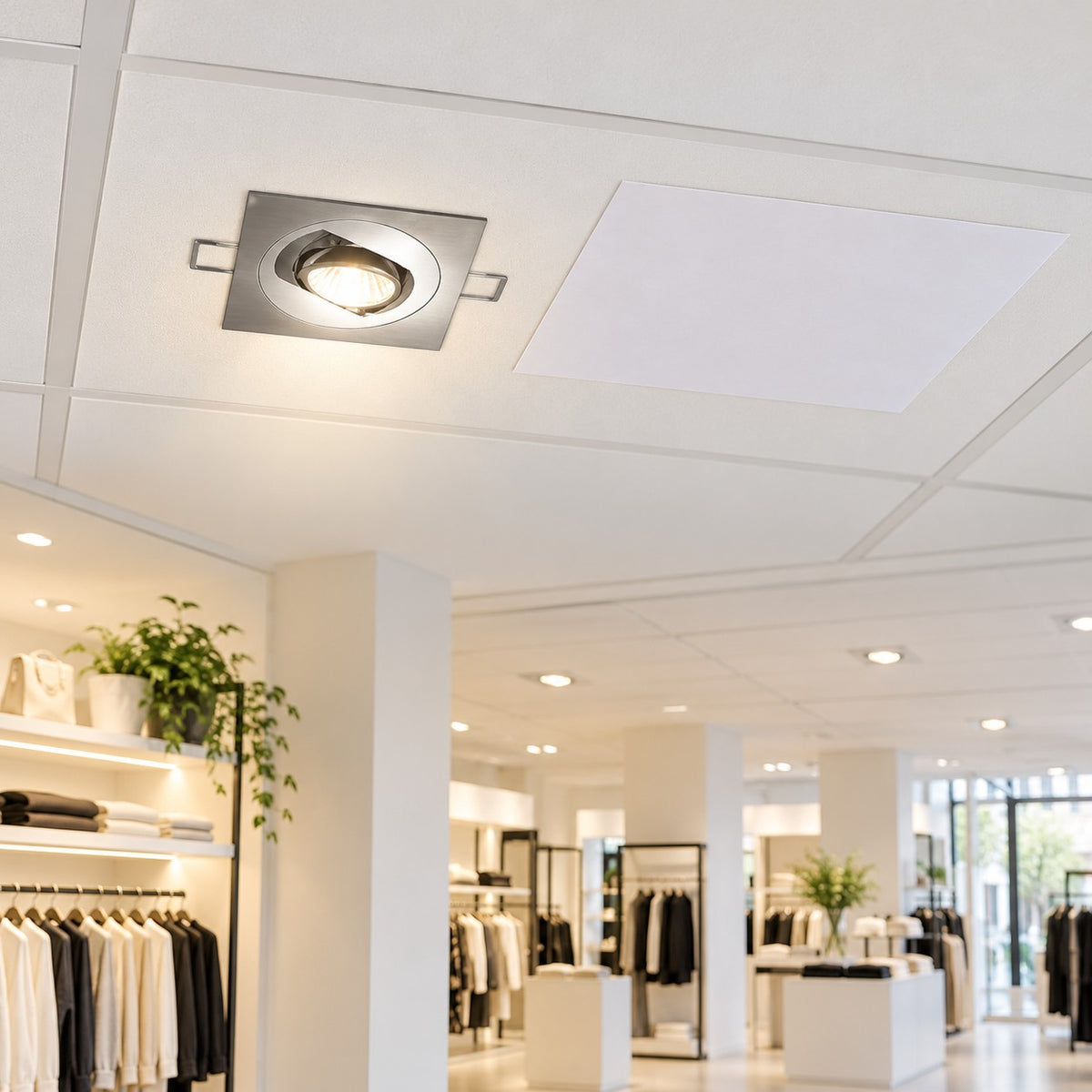 Halogen And CFL Downlight Frames And Fixtures - Square Bullet Double Colour / Pearl