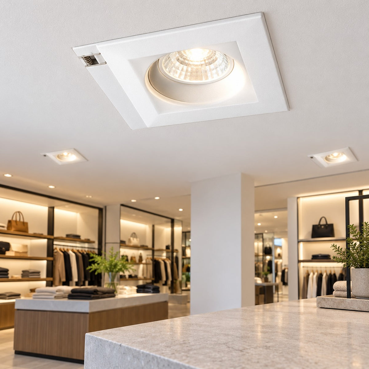 Halogen And CFL Downlight Frames And Fixtures - MR 16 Gyp Halogen Downlighter Square