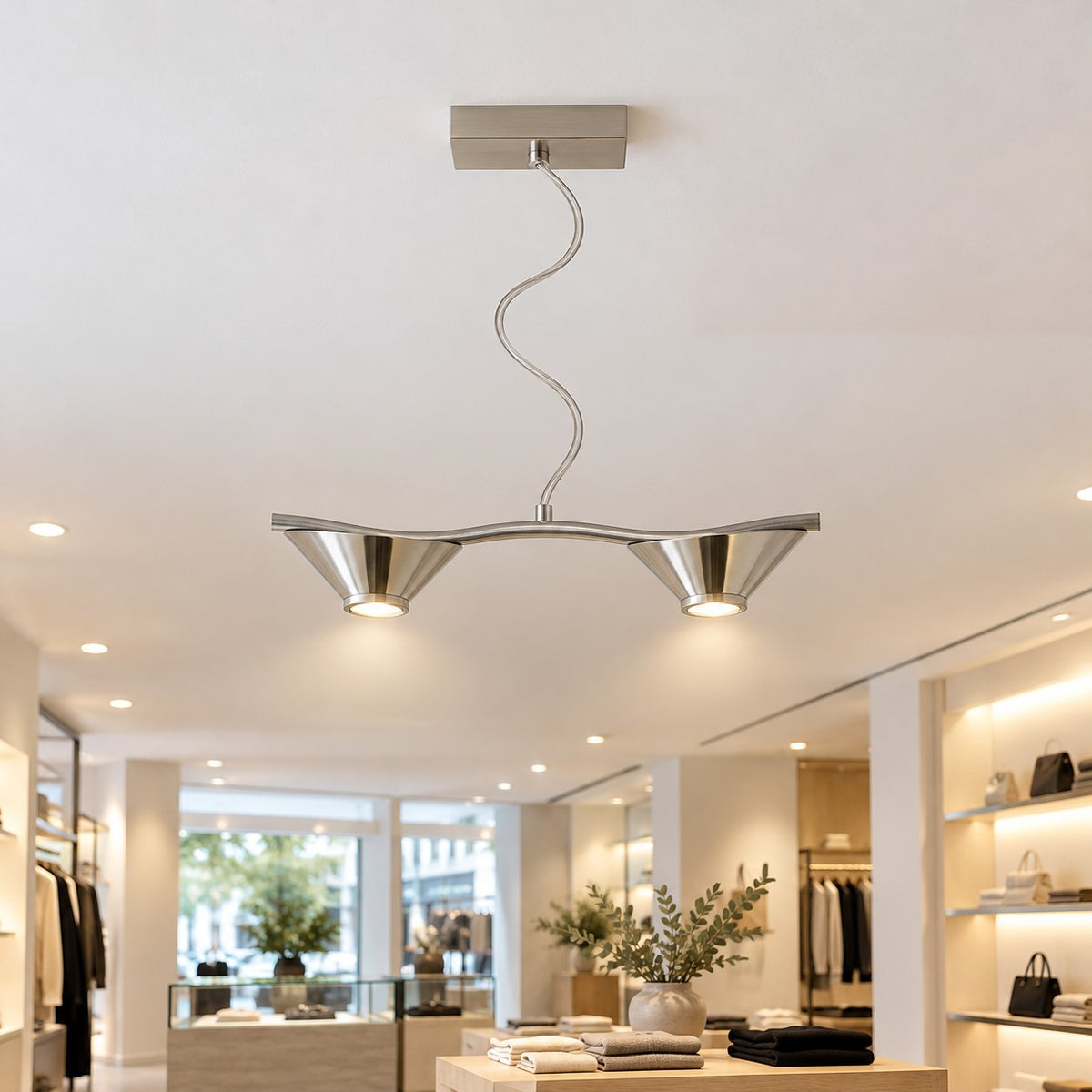 Halogen And CFL Downlight Frames And Fixtures - Eye Line Suspended Doom SS Finish