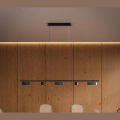 JS-SV HL LUXSI Pro LED Hanging Light - Black & Matt Gold (50W, 1500mm)